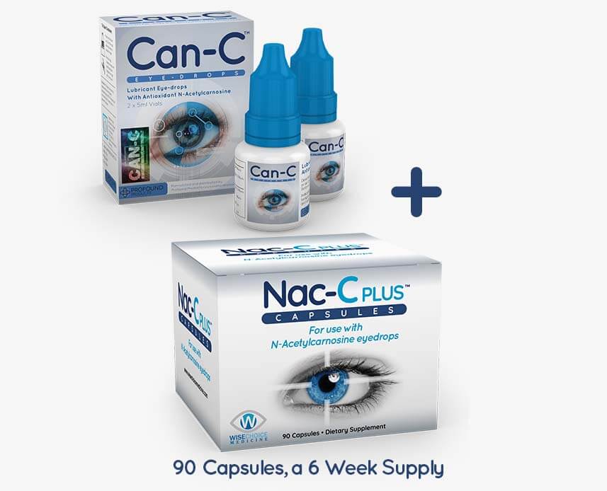 Can-C Eye Drops - Natural Eye Drops - Lubricating Eye Drops with  Antioxidant NAC - Drops for Cataracts - Eye Drops for Dry Eyes - Eye Drops  for Humans